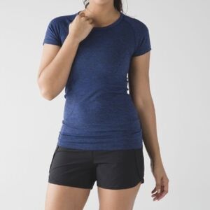 Lululemon Swiftly Tech Short Sleeve In Black/Sapphire Blue EUC